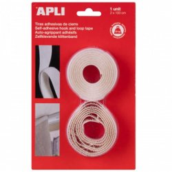 Fitas Velcro 20mmx1m Apli Branco APL13657