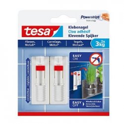 Prego Adesivo Tesa Powerstrips 3Kg Superfícies Lisas 2un 15677764