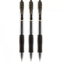 Esferográfica Gel Pilot G-2 Retrátil Preto 0,7mm 3un 1171225