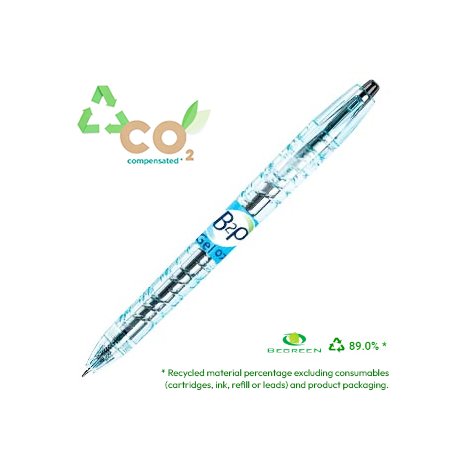 Esferográfica Gel Pilot B2P BeGreen Retrátil Preto 0,7mm 1un 1171965