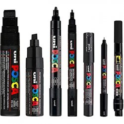 Conjunto Marcadores Sortidos Uniball Posca Preto 7un 1293279