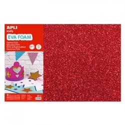 Placa de Cor Musgami Vermelho Purpurinas 40x60cm 2mm 3Fls APL13172