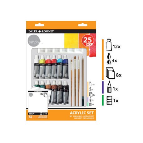 Conjunto Pinturas Simply Set Acrilico 25 Peças 160126500410