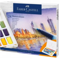 Conjunto Aguarelas 24 Cores Pincel Água+Paleta Faber-Castell 1601117