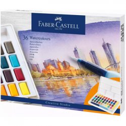 Conjunto Aguarelas 36 Cores Pincel Água+Paleta Faber-Castell 1601118