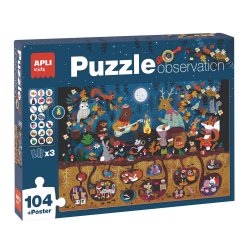 Jogo Educativo Puzzle Apli Observação do Bosque 104 Peças APL18507