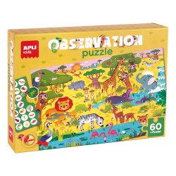 Jogo Educativo Puzzle Apli Observação da Selva 60 Peças APL19221