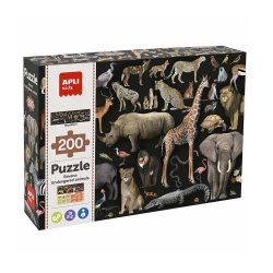 Jogo Educativo Puzzle Apli Animais Ameaçados Savana 200Peças APL19697