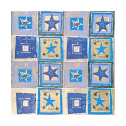 Papel Embrulho Estrelas Azul/Dourado 62cmx200mts Bobine 7kg 123Z21989