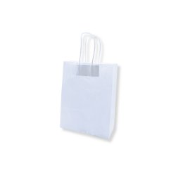 Saco 18x08x24cm Papel Branco c/Asas 100gr 1un 6701841