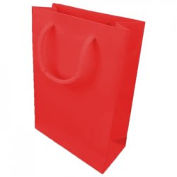 Saco Papel Couché Vermelho 200g 18x08x25cm c/Asas Cordão 1un 6701667