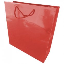 Saco Papel Couché Vermelho 200g 35x12x36cm c/Asas Cordão 1un 6701671