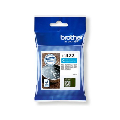 Tinteiro Brother LC422C Azul 550 Pág. BROLC422C