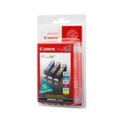 Pack Tinteiros Canon 521 3 Cores 2934B010 9ml CANCLI521CMY