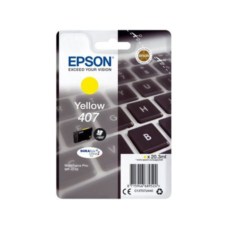 Tinteiro Epson 407 Amarelo C13T07U440 20,3ml 1900 Pág. EPSC13T07U440