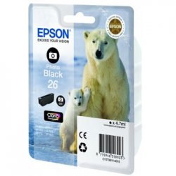 Tinteiro Epson 26 Preto Foto C13T26114010 4,7ml EPSC13T26114010