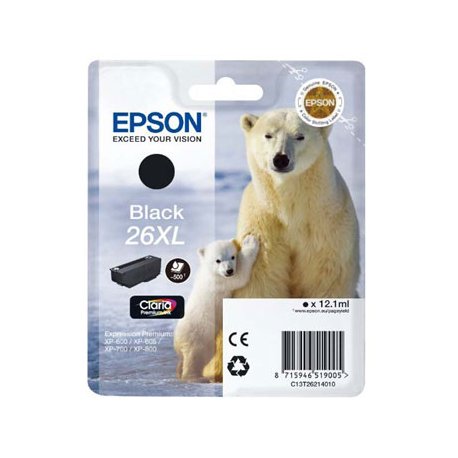 Tinteiro Epson 26XL Preto C13T26214010 12,1ml EPSC13T26214010