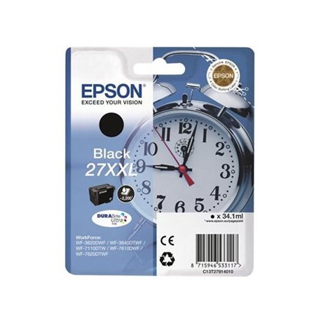 Tinteiro Epson 27XXL Preto C13T27914010 34,1ml 2200 Pág. EPSC13T27914010