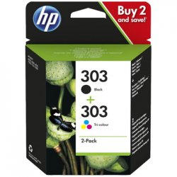 Pack Tinteiros HP 303 Preto/Cor 3YM92A 4ml/4ml HP3YM92A