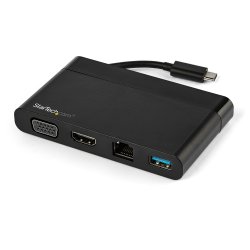 StarTech.com USB C Multiport Adapter with HDMI, VGA, Gigabit Ethernet & USB 3.0, USB C to 4K HDMI or 1080p VGA Display Mini Doc