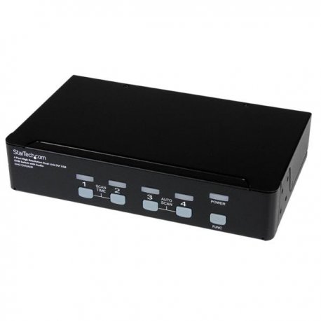 StarTech.com 4 Port High Resolution USB DVI Dual Link KVM Switch with Audio and USB 2.0 Hub (SV431DVIUAHR) - Chave de KVM / áud