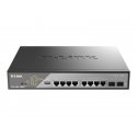 D-Link DSS 200G-10MPP - Interruptor - Administrado - 8 x 10/100/1000 (PoE) + 2 x Gigabit SFP - montável em trilho - PoE (242 W)