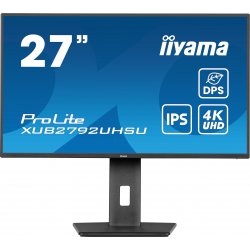 iiyama ProLite XUB2792UHSU-B6 - Monitor LED - 27" - 3840 x 2160 4K @ 60 Hz - IPS - 350 cd/m² - 1300:1 - 4 ms - HDMI, DisplayPor