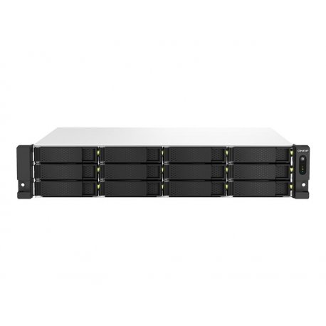 QNAP TS-1264U-RP - Servidor NAS - 12 baias - montável em bastidor - SATA 6Gb/s - RAID (expansão de disco rígido) RAID 0, 1, 5, 