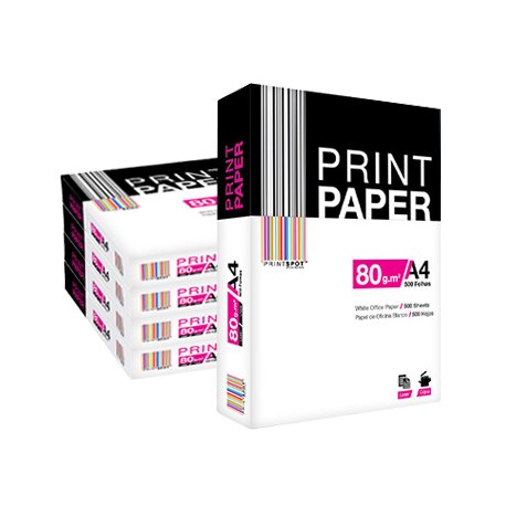 Papel 080gr Fotocopia A4 PrintSpot 5x500 Folhas 1801180