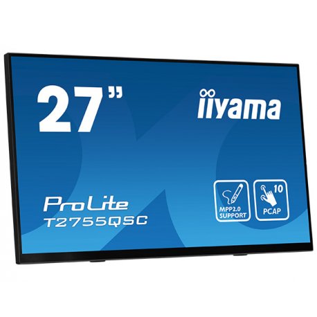 iiyama ProLite T2755QSC-B1 - Monitor LED - 27" - ecrã de toque - 2560 x 1440 WQHD @ 75 Hz - IPS - 400 cd/m² - 1000:1 - 5 ms - H