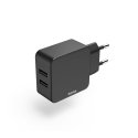 Carregador USB-A 2 Portas 12W Preto HAM86401