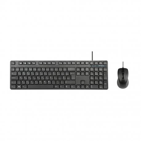 Targus - Conjunto de teclado e rato - combo - full size - antimicrobiana - USB - AZERTY - Francês - preto AKM622FR