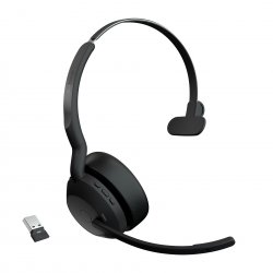 Jabra Evolve2 55 UC Mono - Auscultadores - no ouvido - bluetooth - sem fios - cancelamento de ruído activo - USB-A - preto - Ce