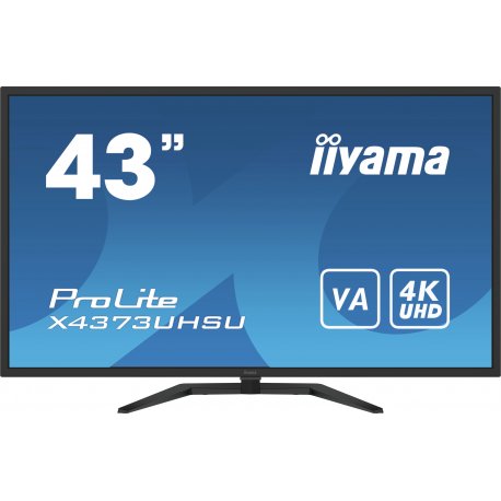 iiyama ProLite X4373UHSU-B1 - Monitor LED - 43" (42.5" visível) - 3840 x 2160 4K @ 60 Hz - VA - 400 cd/m² - 4000:1 - 3 ms - 2xH