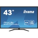 iiyama ProLite X4373UHSU-B1 - Monitor LED - 43" (42.5" visível) - 3840 x 2160 4K @ 60 Hz - VA - 400 cd/m² - 4000:1 - 3 ms - 2xH