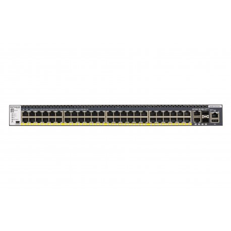 NETGEAR M4300-52G-PoE+ - Interruptor - L3 - Administrado - 2 x 10/100/1000/10000 + 2 x 10 Gigabit SFP+ + 48 x 10/100/1000 (PoE+