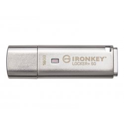 Kingston IronKey Locker+ 50 - Drive flash USB - encriptado - 16 GB - USB 3.2 Gen 1 IKLP50/16GB