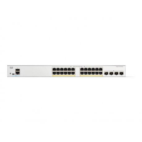 Cisco Catalyst 1200-24P-4X - Interruptor - L3 - inteligente - 24 x 10/100/1000 (PoE+) + 4 x 10Gb Ethernet SFP+ - montável em tr