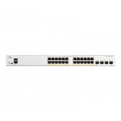 Cisco Catalyst 1200-24FP-4G - Interruptor - L3 - inteligente - 24 x 10/100/1000 (PoE+) + 4 x Gigabit Ethernet SFP - montável em