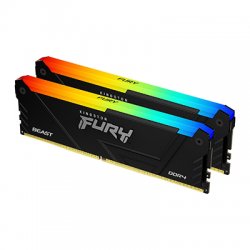 Kingston FURY Beast RGB - DDR4 - kit - 32 GB: 2 x 32 GB - DIMM 288-pin - 3600 MHz / PC4-28800 - CL18 - 1.35 V - unbuffered - se