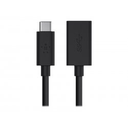 Belkin 3.0 USB-C to USB-A Adapter - Adaptador USB - 24 pin USB-C (M) reversível para USB Tipo A (F) - USB 3.0 - 3 A - preto F2C