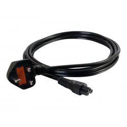 C2G Laptop Power Cord - Cabo de alimentação - IEC 60320 C5 para BS 1363 (M) - AC 250 V - 2 m - moldado - preto - Reino Unido 80