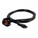 C2G Laptop Power Cord - Cabo de alimentação - IEC 60320 C5 para BS 1363 (M) - AC 250 V - 2 m - moldado - preto - Reino Unido 80