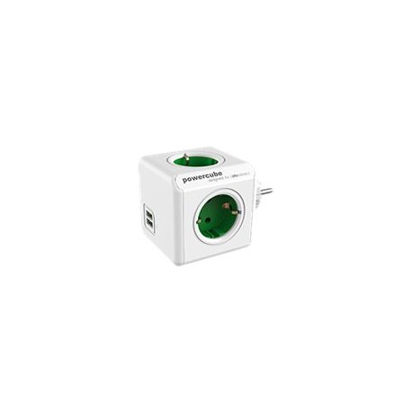 Allocacoc PowerCube original usb - Unidade de distribuição de potência - AC 220-240 V - conectores de saída: 4 (CEE 7/4) - verd