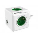 Allocacoc PowerCube original usb - Unidade de distribuição de potência - AC 220-240 V - conectores de saída: 4 (CEE 7/4) - verd