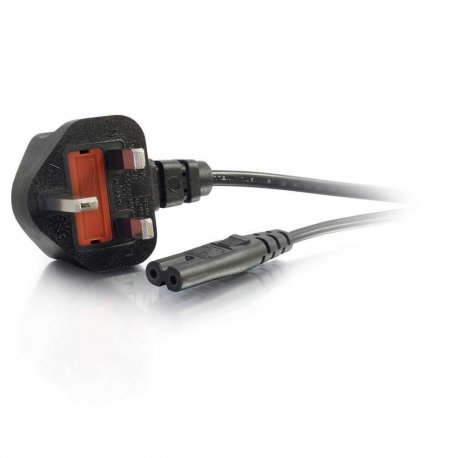 C2G Non-Polarised Power Cord - Cabo de alimentação - power IEC 60320 C7 para BS 1363 (M) - AC 250 V - 3 m - moldado - preto - R