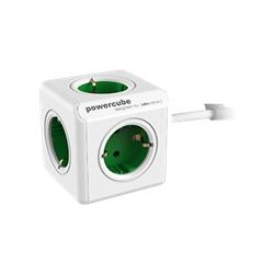 Allocacoc PowerCube extended - Unidade de distribuição de potência - AC 250 V - conectores de saída: 5 (CEE 7/4) - verde kelly 