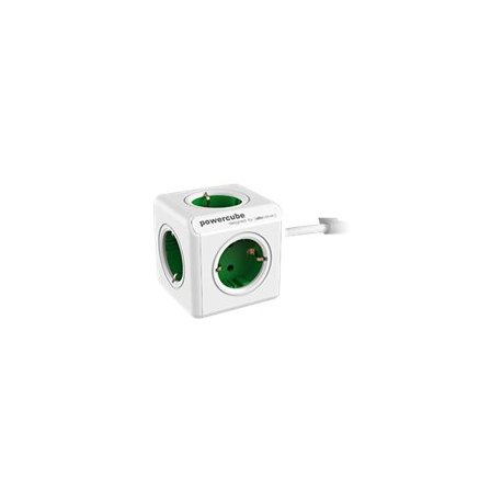 Allocacoc PowerCube extended - Unidade de distribuição de potência - AC 250 V - conectores de saída: 5 (CEE 7/4) - verde kelly 