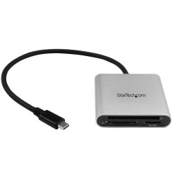 StarTech.com USB 3.0 Flash Memory Multi-Card Reader/Writer with USB-C - SD microSD and CompactFlash Card Reader w/ Integrated U