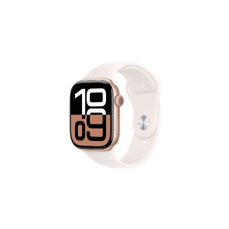 Apple Watch Series 10 (GPS + Cellular) - 46 mm - alumínio dourado rosa - relógio inteligente Com banda de desporto - fluoroelas